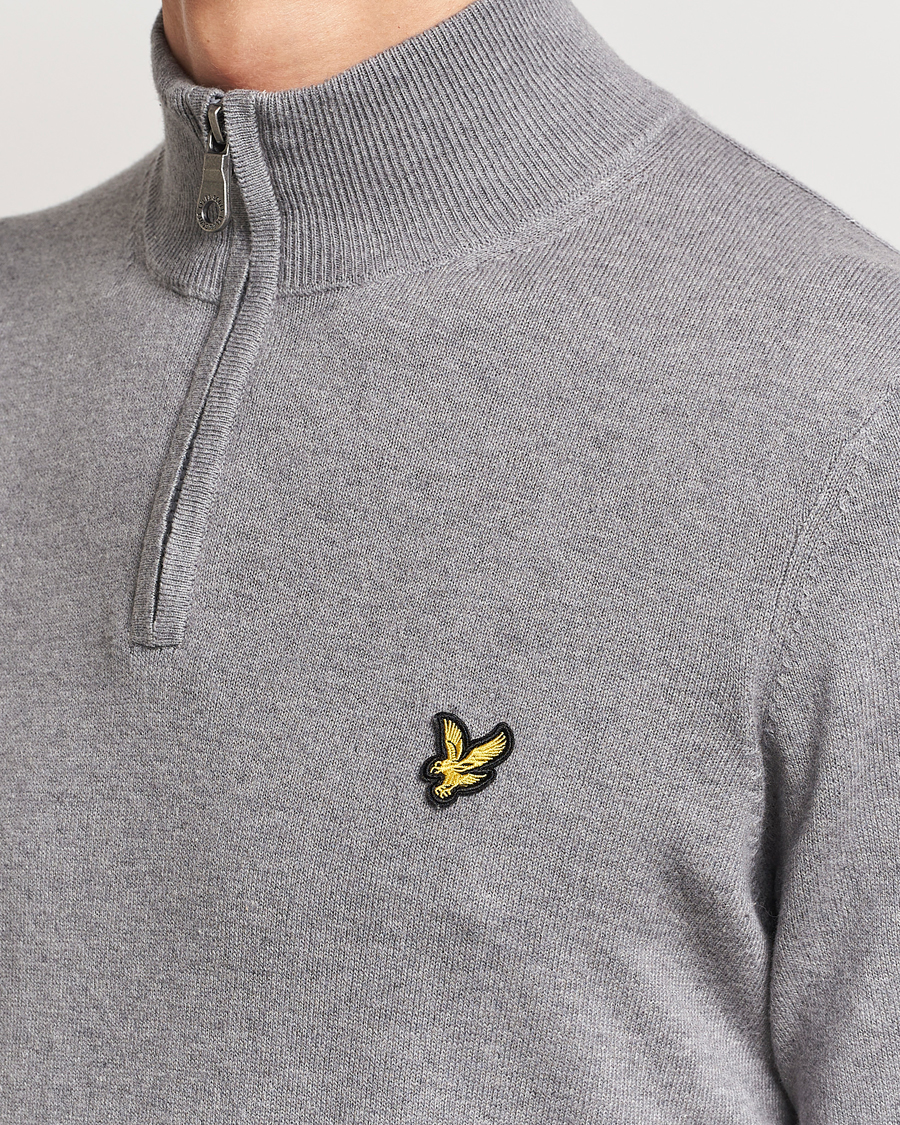 Homme | Pulls Et Tricots | Lyle & Scott | Cotton/Merino Half Zip Mid Grey Marl