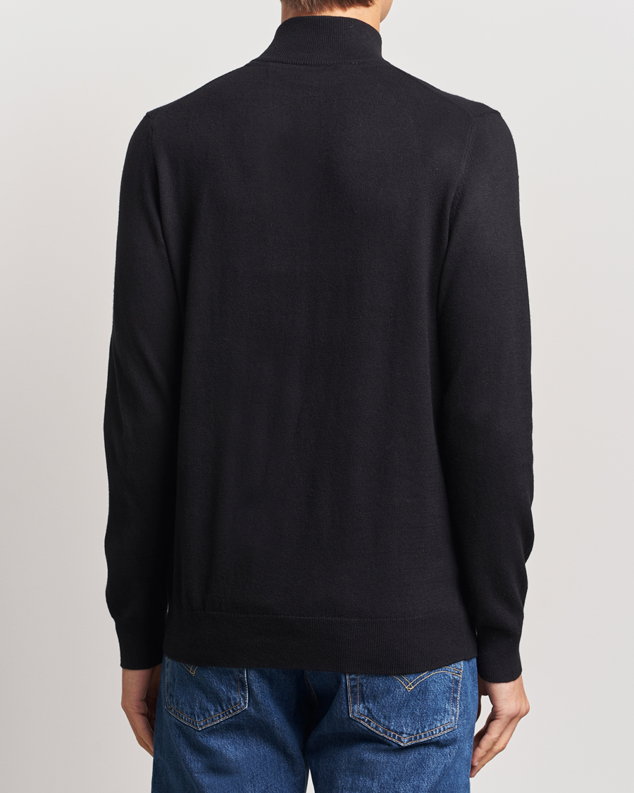Heren | Truien | Lyle & Scott | Cotton/Merino Half Zip Jet Black