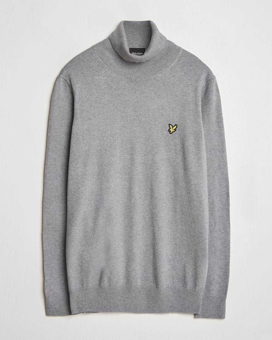 Heren | Truien | Lyle & Scott | Cotton/Merino Turtleneck Mid Grey Marl