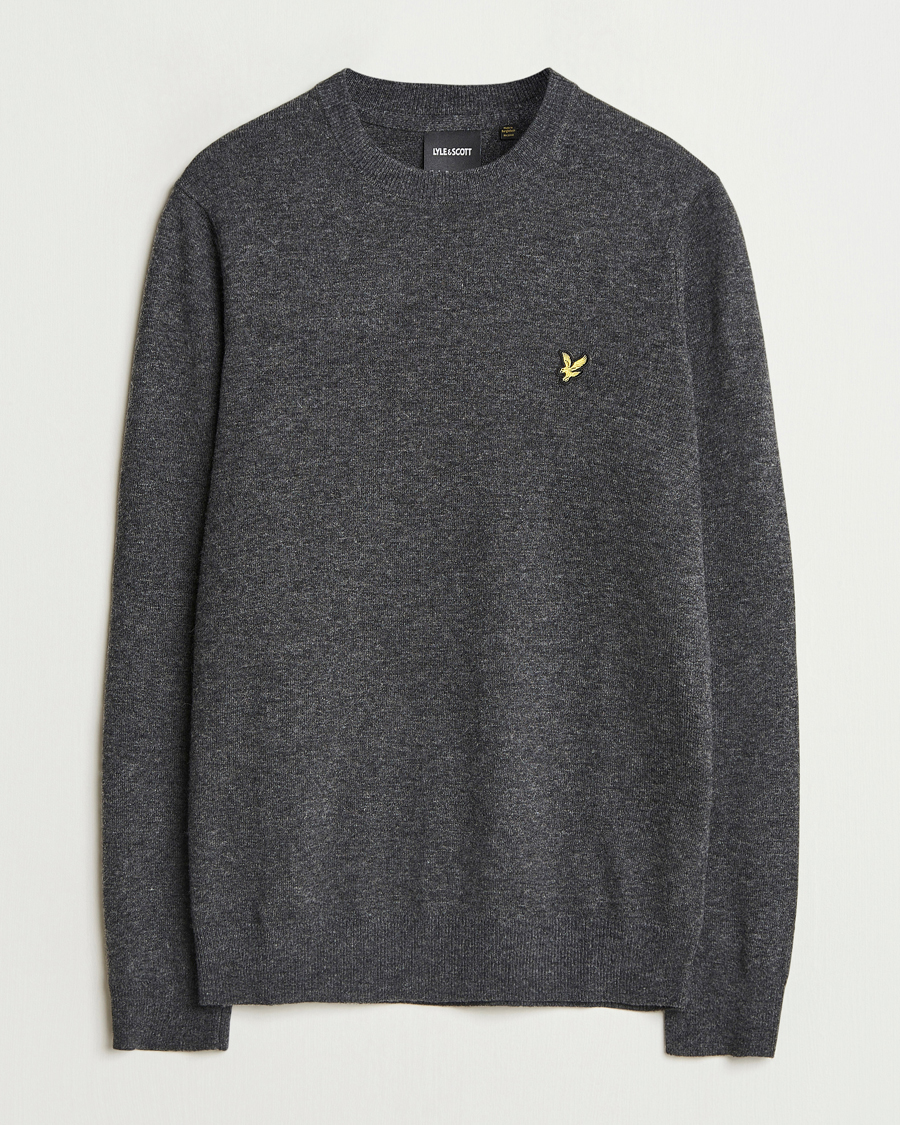 Heren | Truien | Lyle & Scott | Lambswool Crew Neck Pullover Charcoal Marl