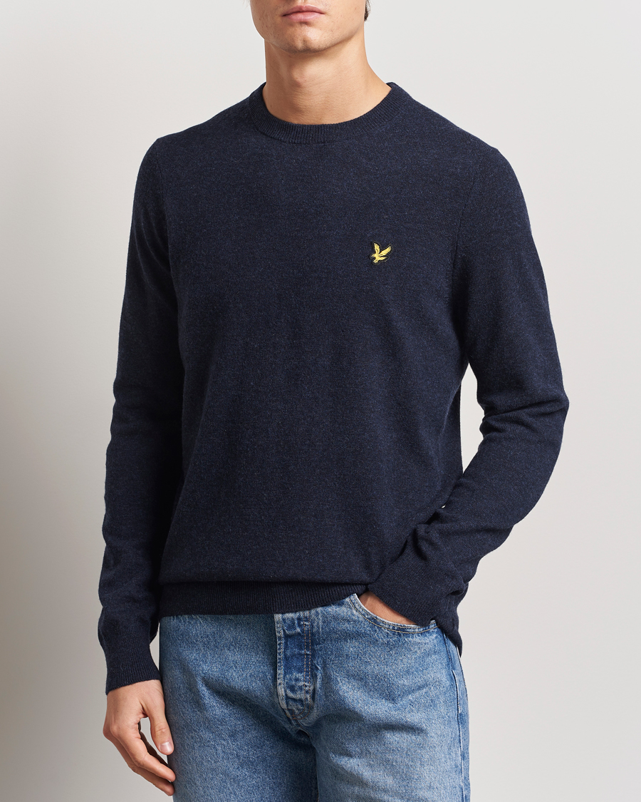 Heren | Truien | Lyle & Scott | Lambswool Crew Neck Pullover Dark Navy Marl