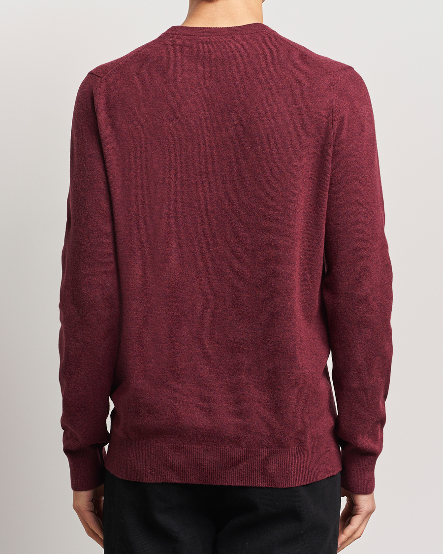 Heren | Truien | Lyle & Scott | Lambswool Crew Neck Pullover Burgundy Marl