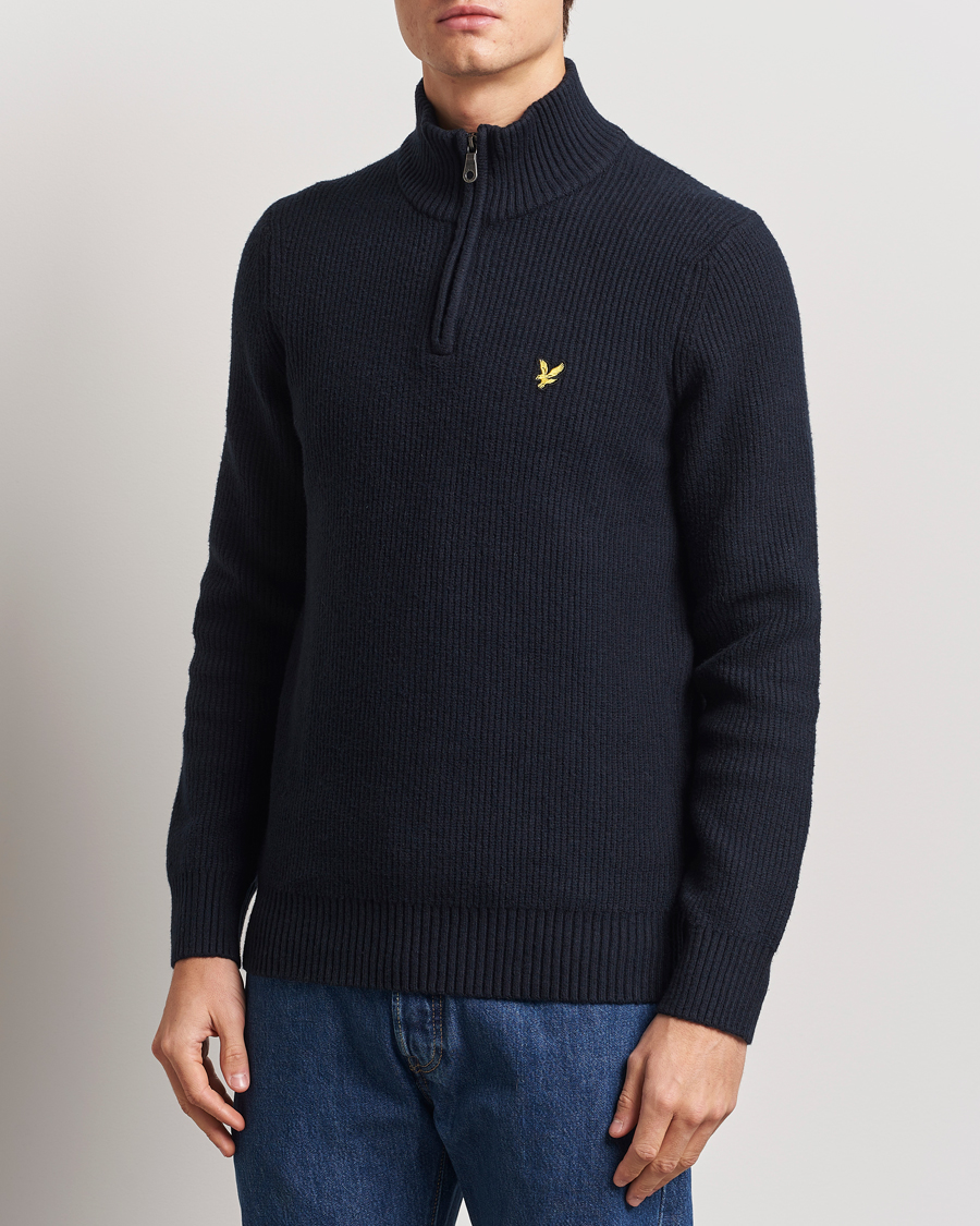 Homme | Pulls Et Tricots | Lyle & Scott | Shaker Stitch Half Zip Dark Navy