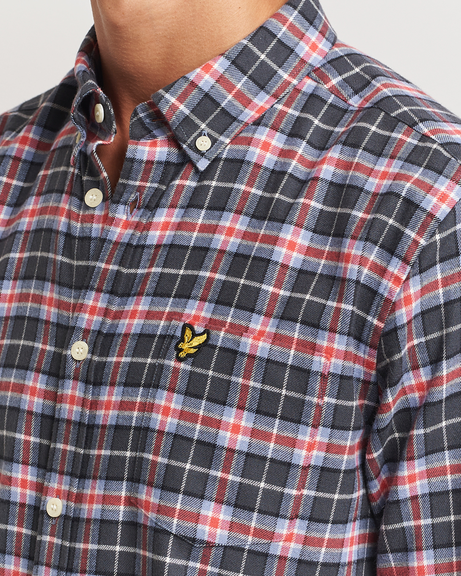 Heren | Overhemden | Lyle & Scott | Checked Flannel Shirt Blue Smoke