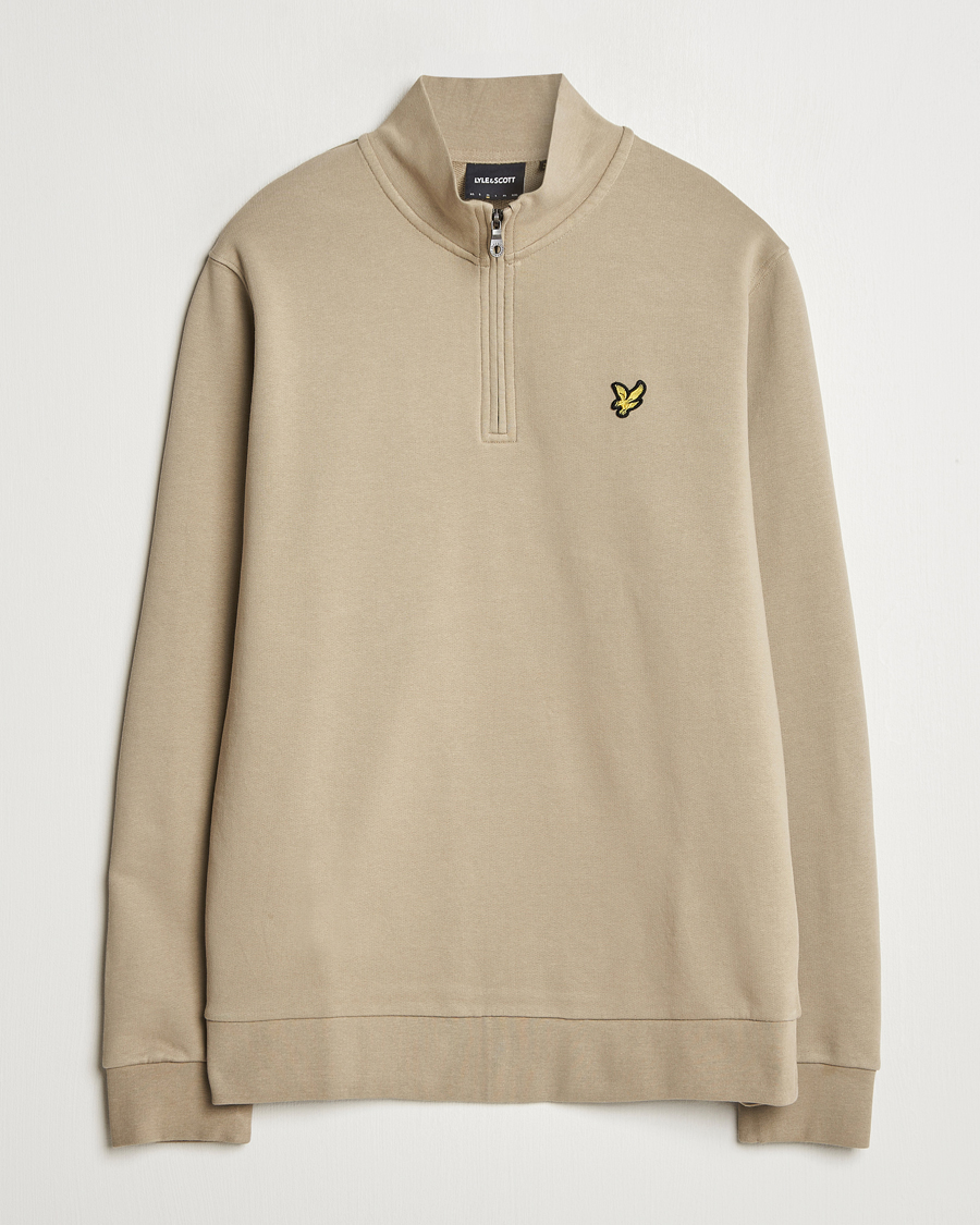 Heren | Truien | Lyle & Scott | Loopback Half Zip Sweater Sage Uniform