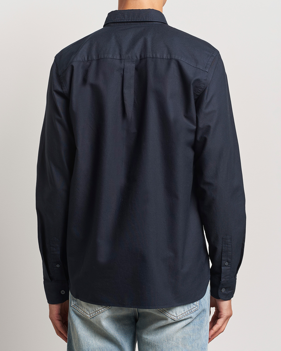 Heren | Overhemden | Lyle & Scott | Tonal Eagle Plain Oxford Shirt Dark Navy