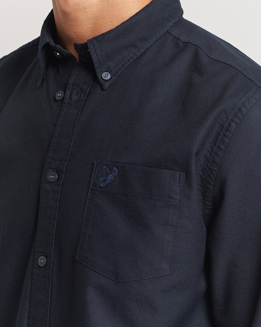 Heren | Overhemden | Lyle & Scott | Tonal Eagle Plain Oxford Shirt Dark Navy