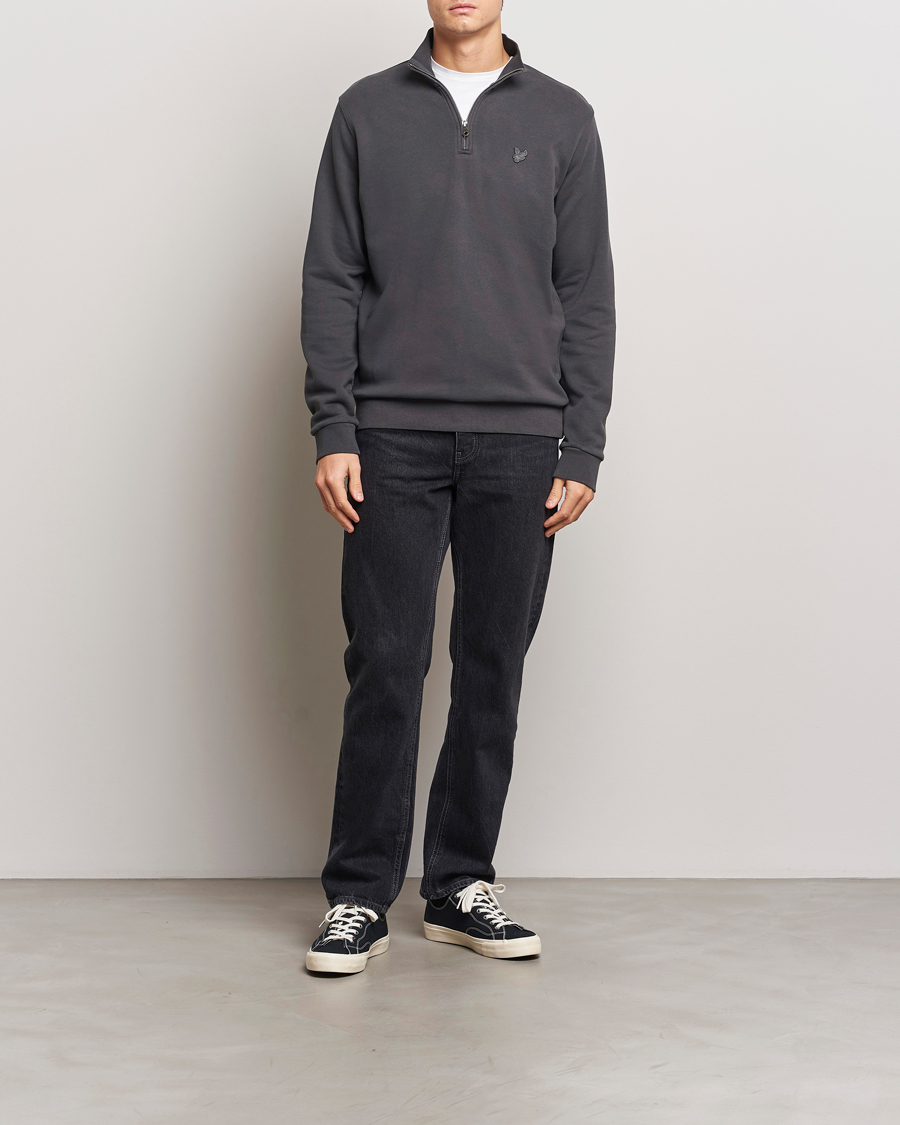 Homme | Pulls Et Tricots | Lyle & Scott | Tonal Eagle Half Zip Sweater Gunmetal