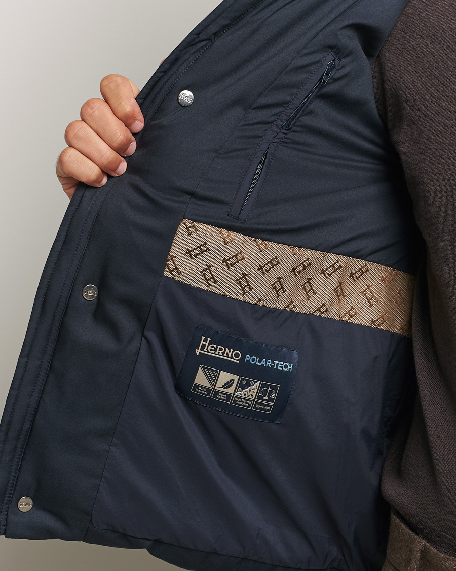 Heren | Jassen | Herno | Faux Fur Down Jacket Navy
