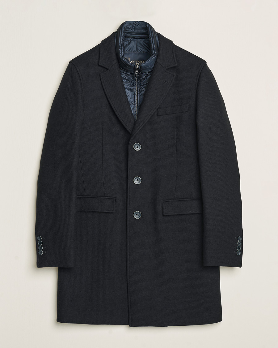 Homme | Manteaux Et Vestes | Herno | Wool Zip Coat Navy