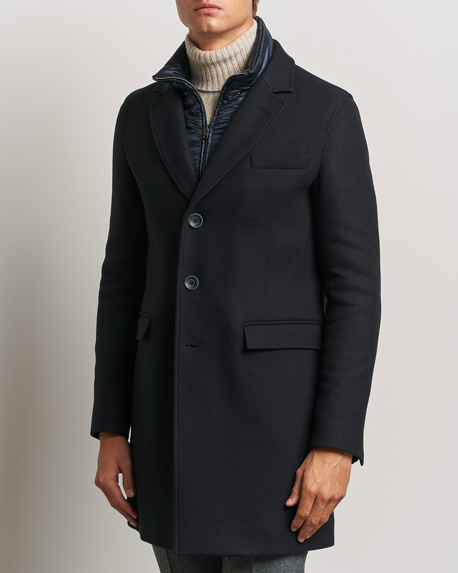 Homme | Manteaux Et Vestes | Herno | Wool Zip Coat Navy