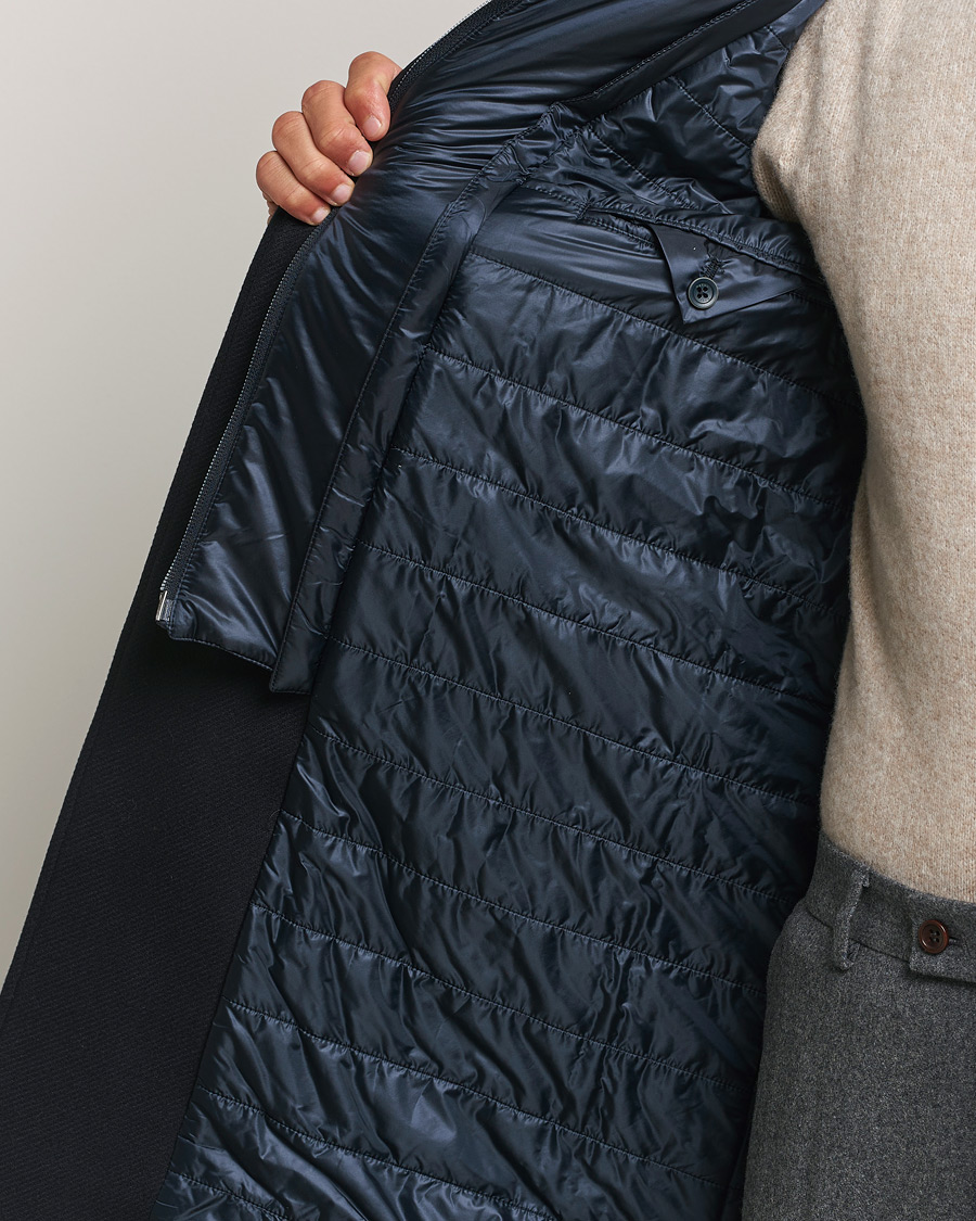 Homme | Manteaux Et Vestes | Herno | Wool Zip Coat Navy