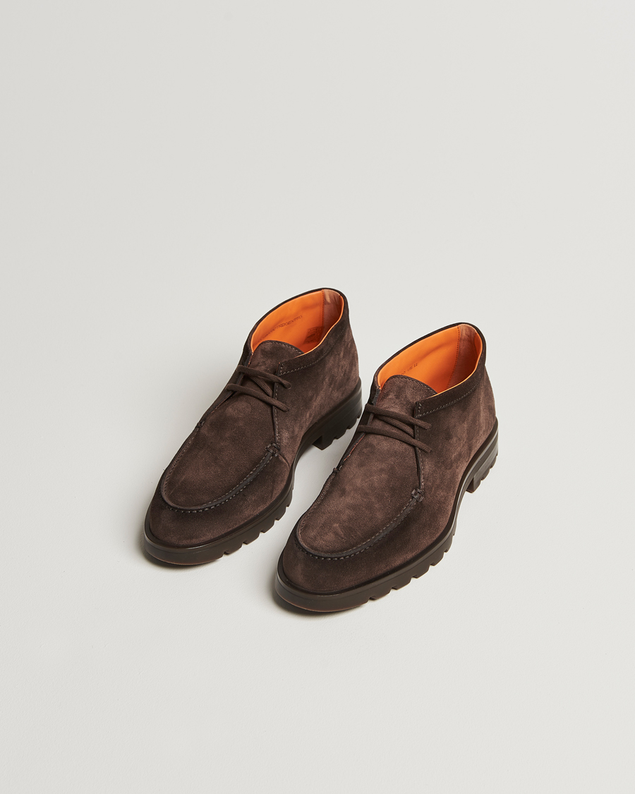 Homme | Santoni Winter Chukka Boot Dark Brown Suede | Santoni | Winter Chukka Boot Dark Brown Suede