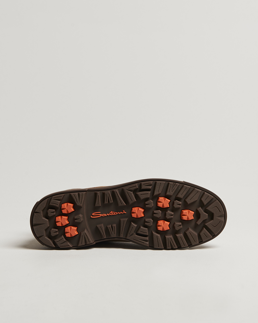 Homme | Santoni St Moritz No Lace Boot Dark Brown Suede | Santoni | St Moritz No Lace Boot Dark Brown Suede