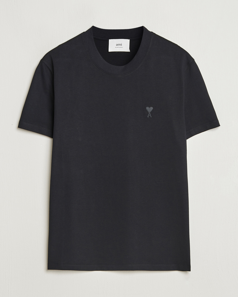 Homme | T-shirts | AMI | Tonal Heart Logo T-Shirt Black