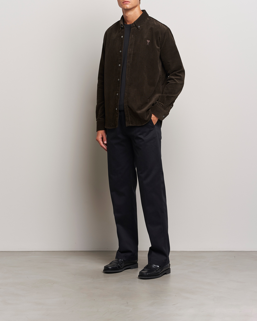 Homme | Pantalons | AMI | Straight Fit Chino Trousers Black