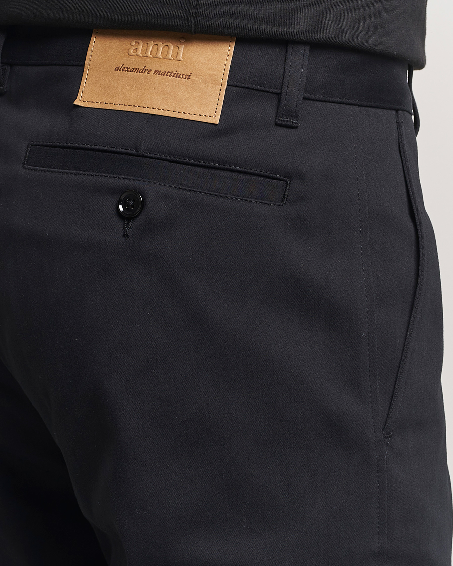 Homme | Pantalons | AMI | Straight Fit Chino Trousers Black