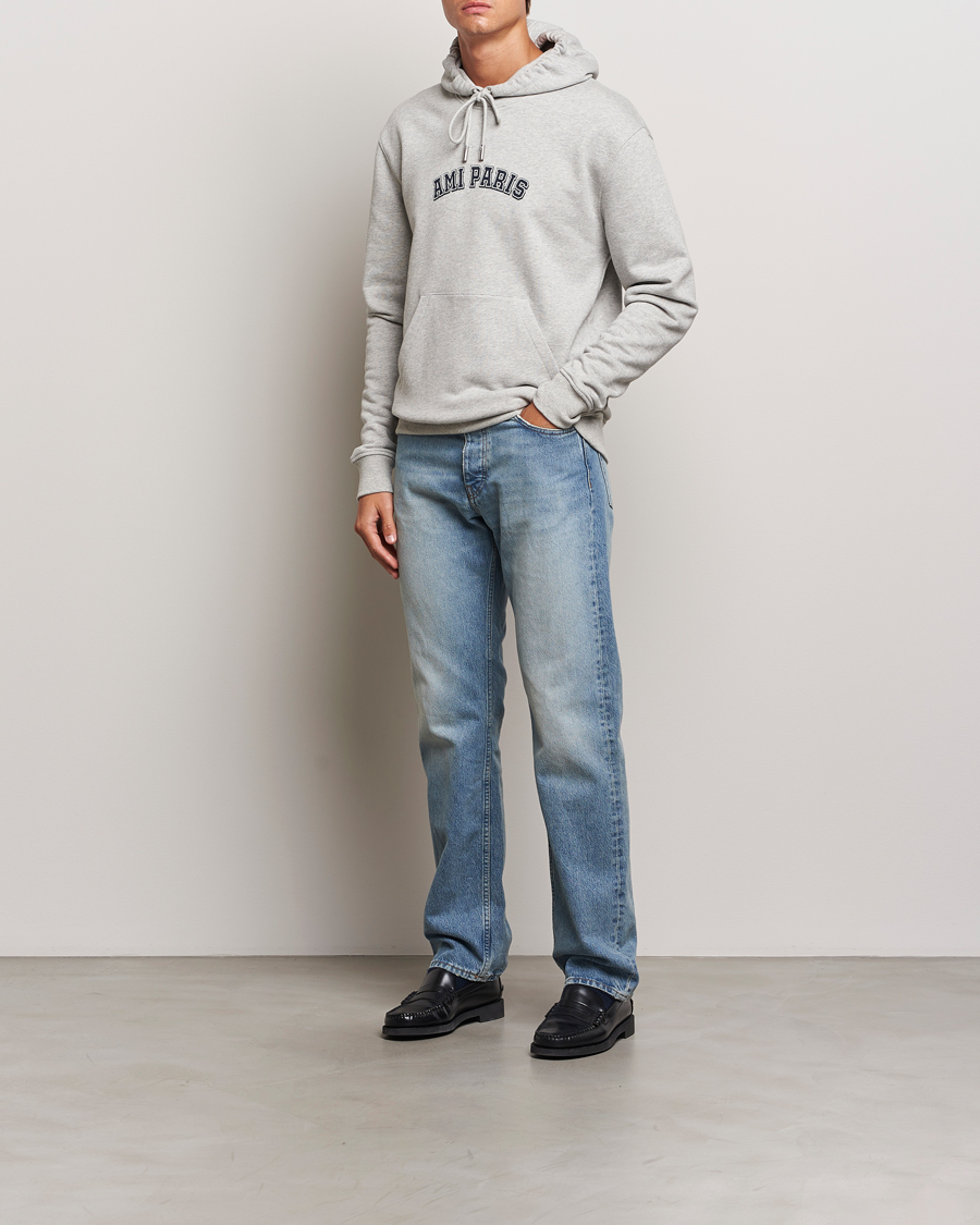Heren | Truien | AMI | Paris Logo Hoodie Heather Ash Grey