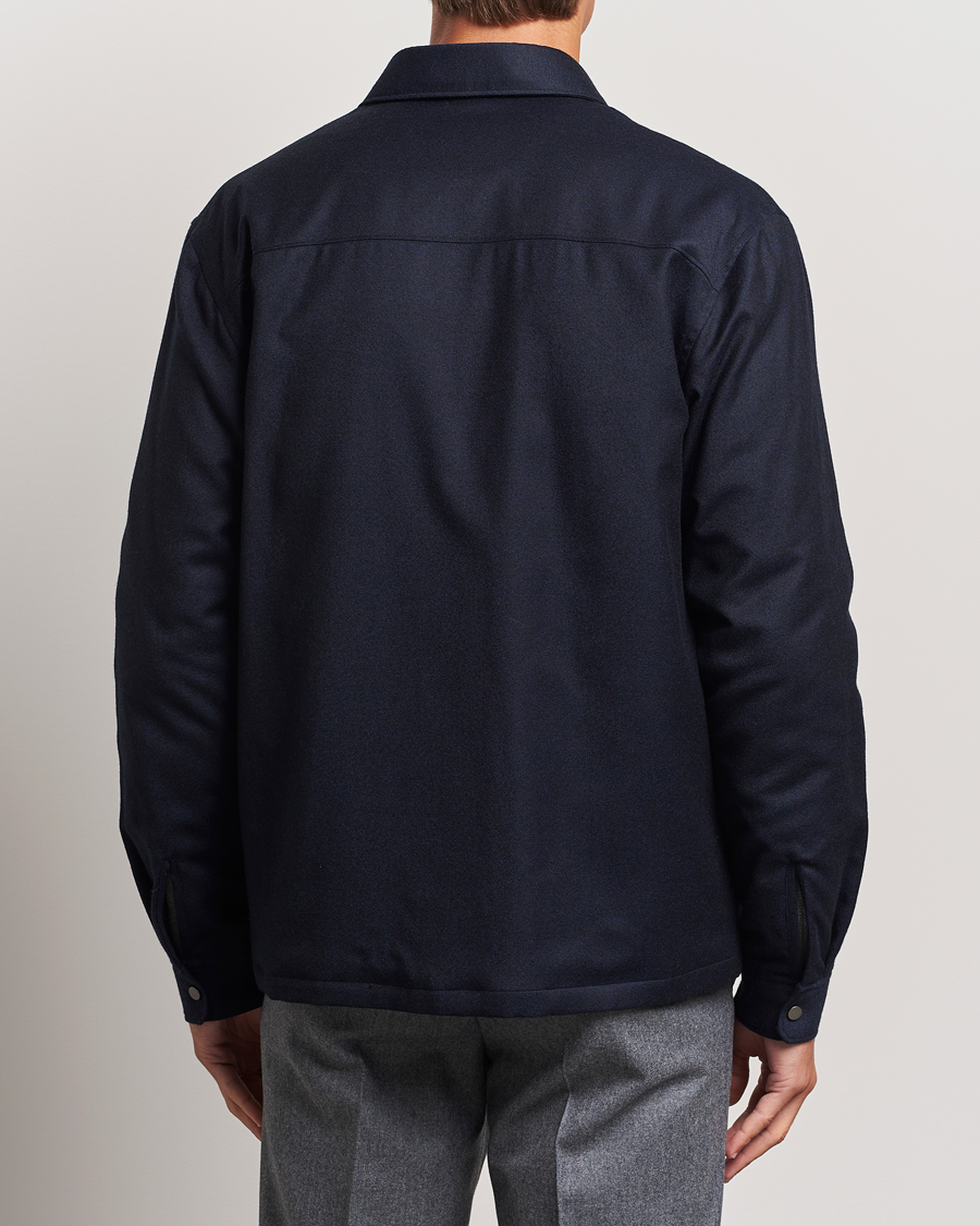 Homme | Manteaux Et Vestes | Zegna | Techmerino Flannel Shirt Jacket Navy