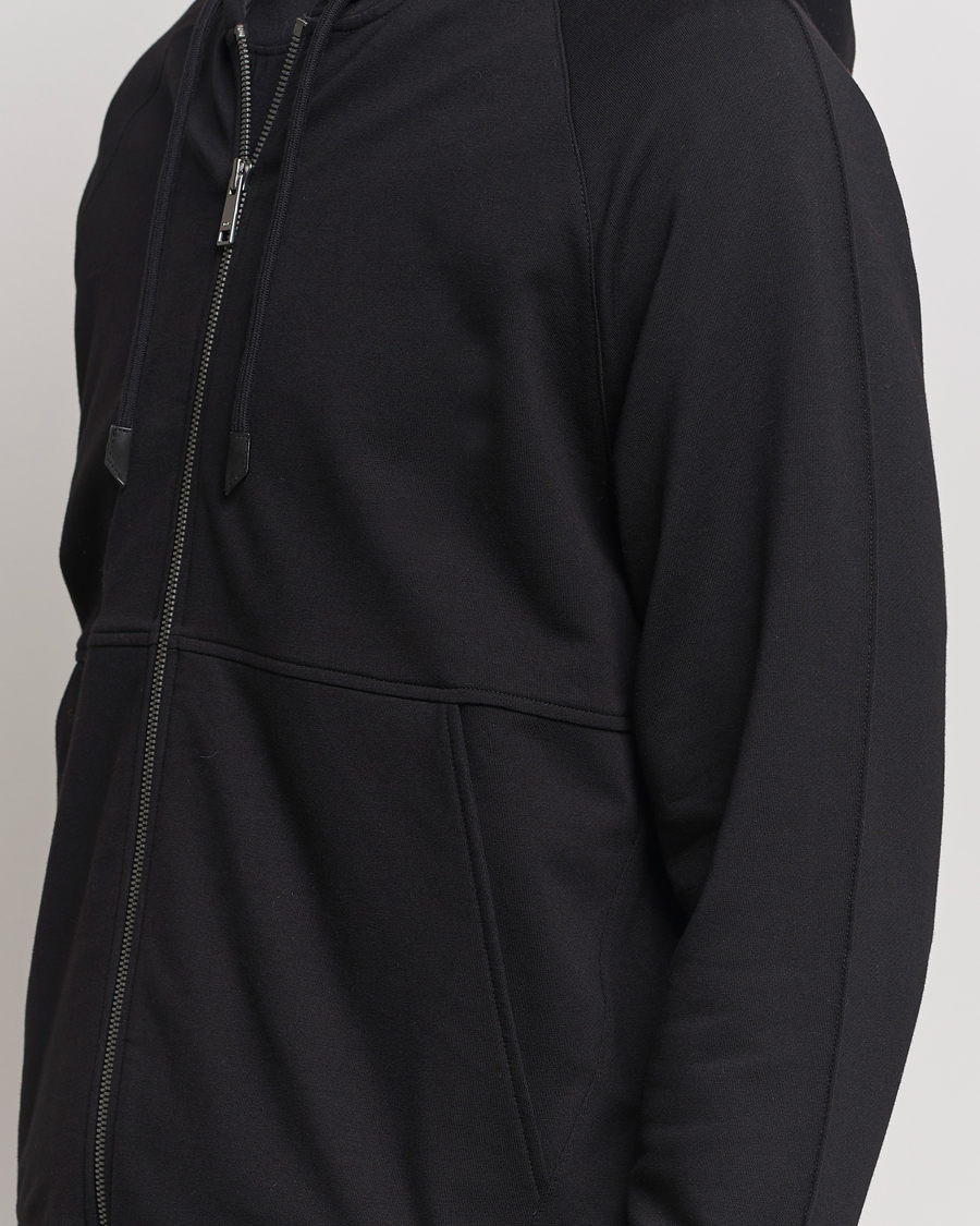 Heren | Truien | Zegna | Cotton Stretch Zip Hoodie Black