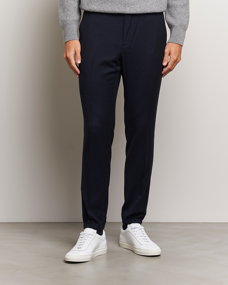 Homme | Pantalons | Zegna | Techmerino Flannel Drawstring Pants Navy