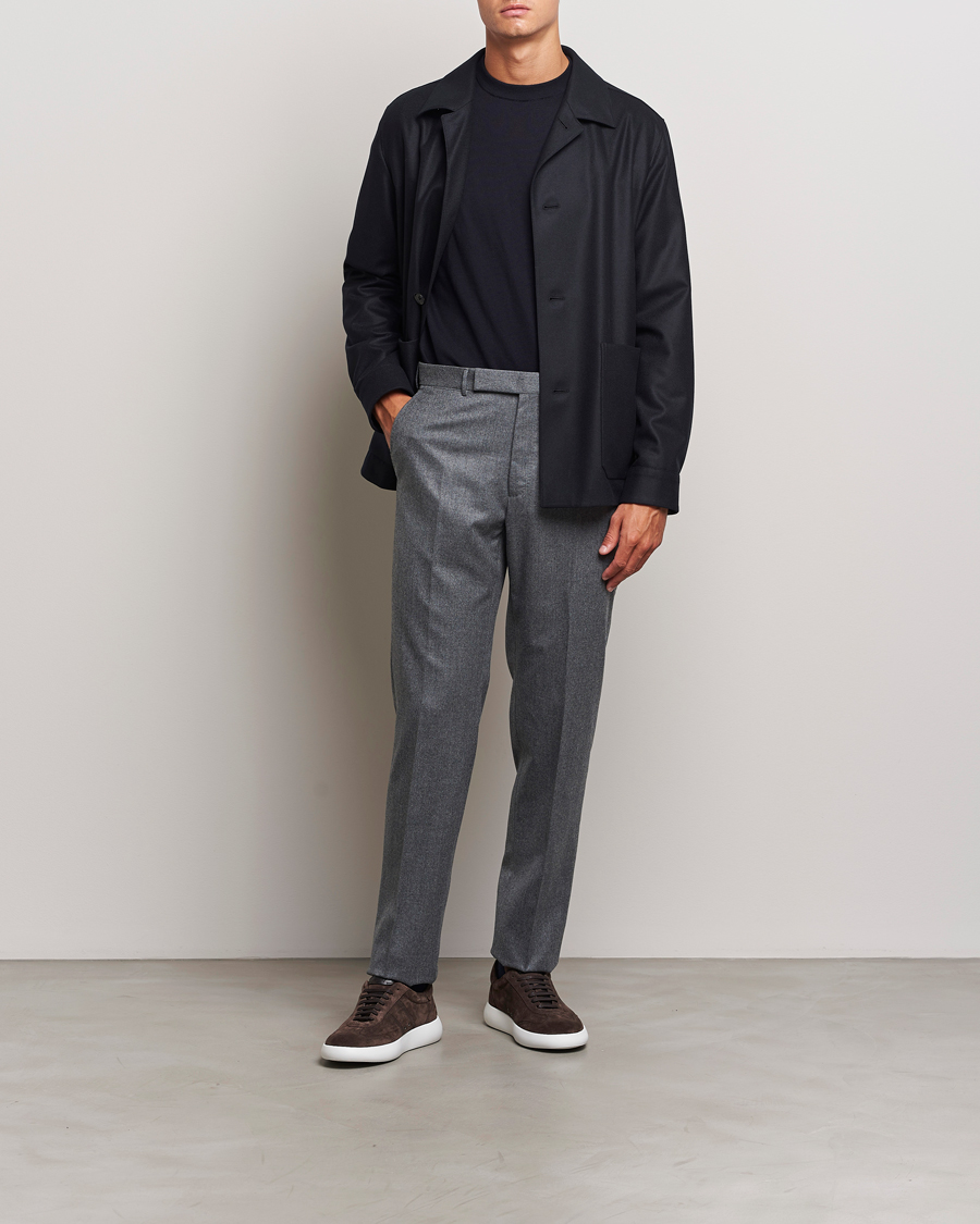 Heren | Broeken | Zegna | Carded Flannel Trousers Grey Melange
