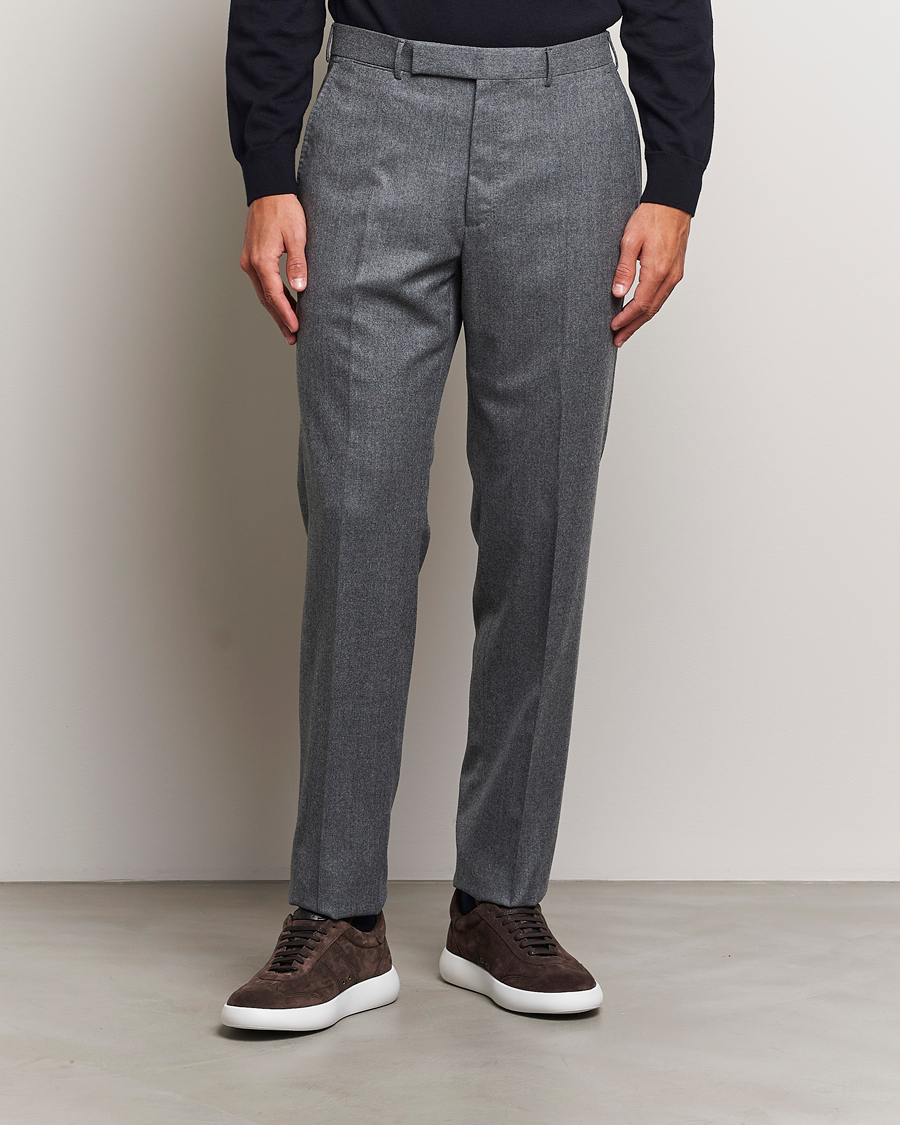 Heren | Broeken | Zegna | Carded Flannel Trousers Grey Melange