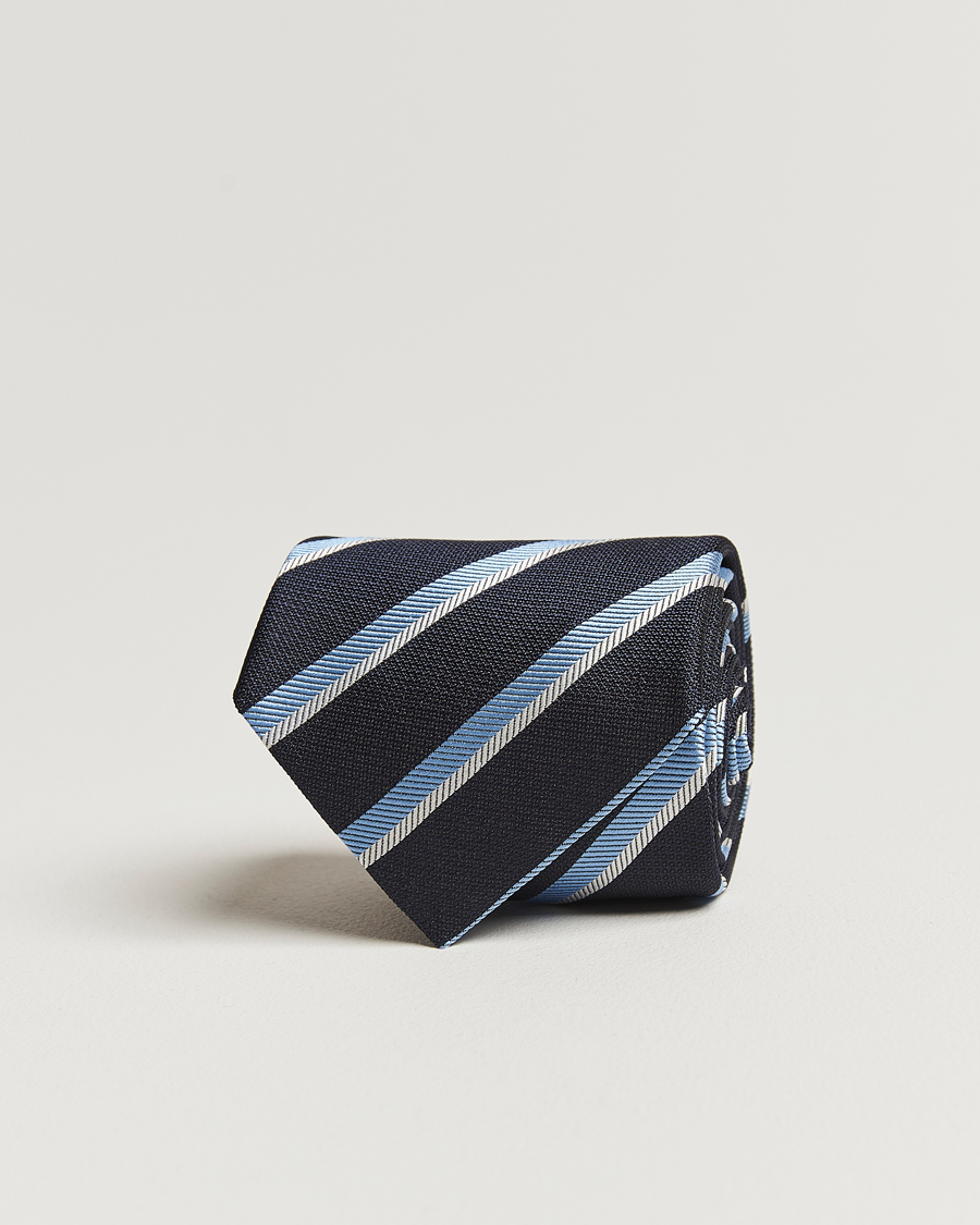 Heren | Stropdassen | Zegna | Regimental Stripe Silk Tie Navy