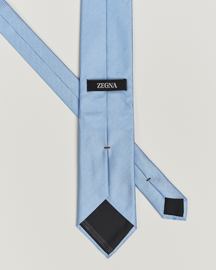 Homme | Zegna Micro Structure Silk Tie Light Blue | Zegna | Micro Structure Silk Tie Light Blue