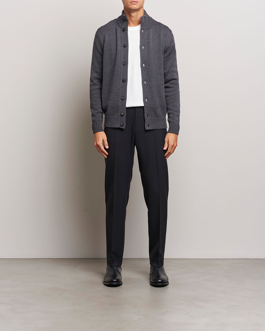 Homme | Pulls Et Tricots | Zanone | Virgin Merino Wool Chioto Cardigan Grey Melange