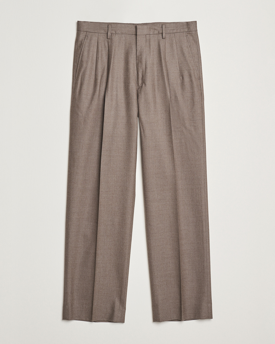 Heren | Broeken | Auralee | Superlight Wool Slacks Top Brown
