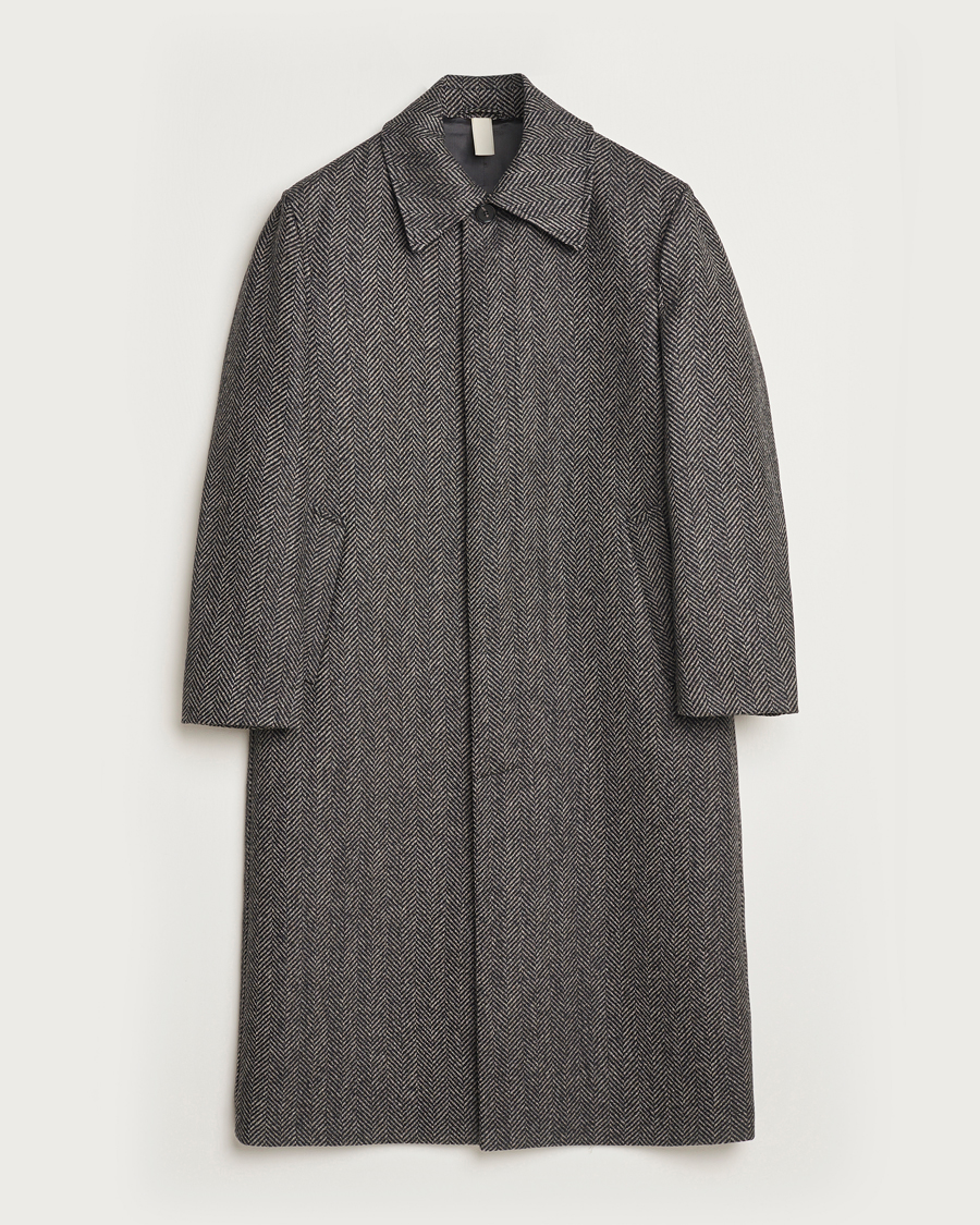 Heren | Jassen | Sunflower | Herringbone Wool Coat Antracite