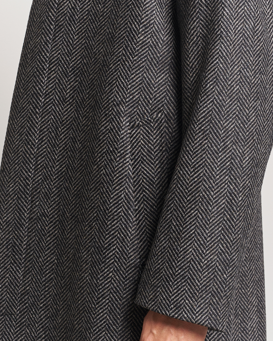 Heren | Jassen | Sunflower | Herringbone Wool Coat Antracite