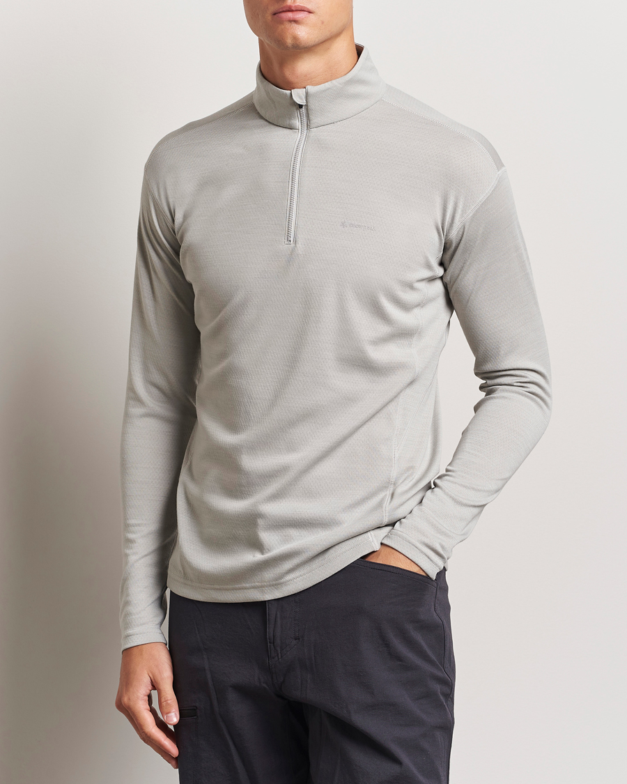 Homme | T-shirts | Snow Peak | Wool Blend Half Zip T-Shirt Icegrey