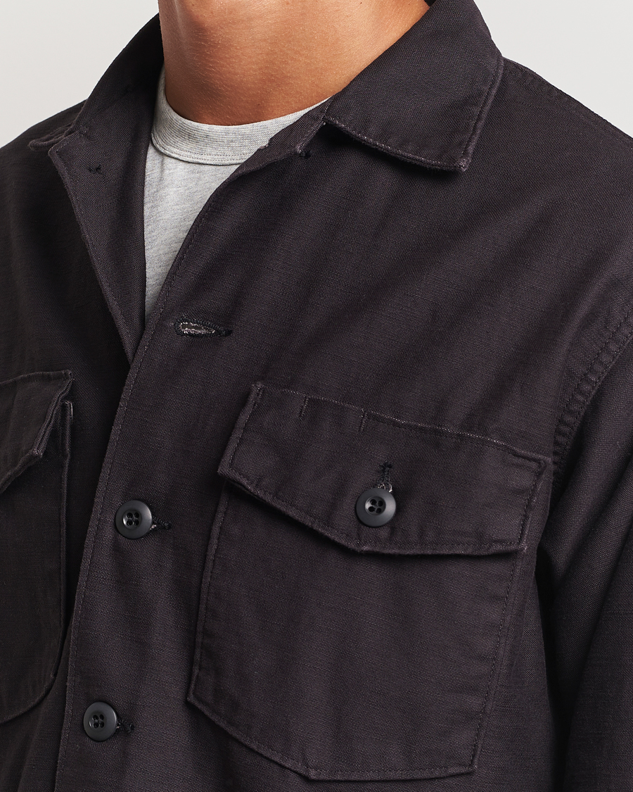 Heren | Overhemden | orSlow | Cotton Sateen US Army Overshirt Black