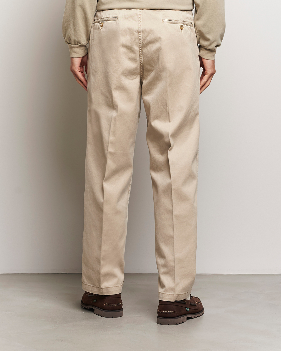 Heren | Broeken | orSlow | Two Tuck Wide Trousers Khaki