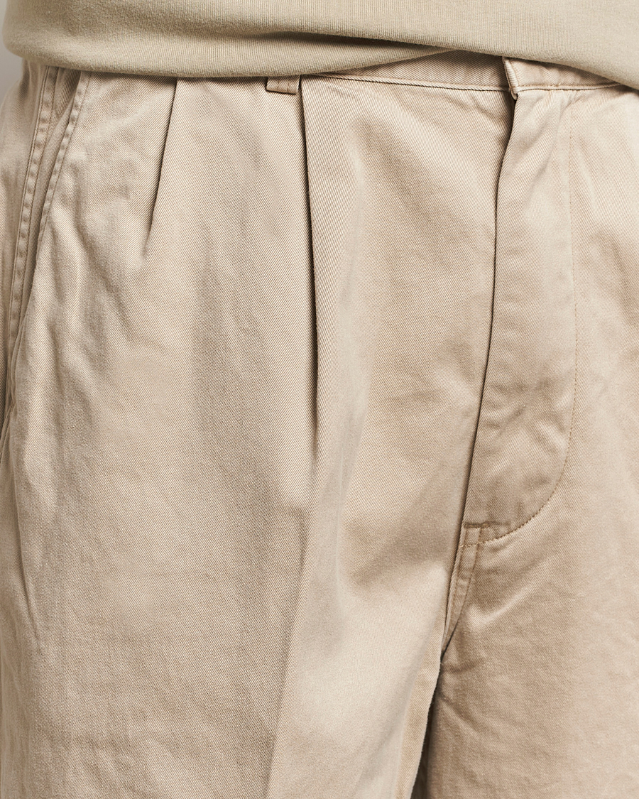 Heren | Broeken | orSlow | Two Tuck Wide Trousers Khaki