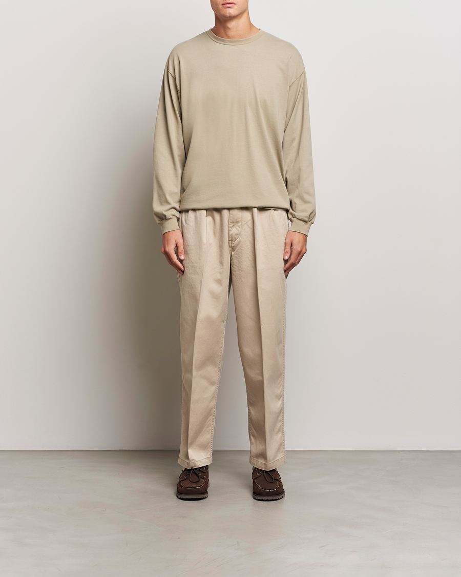 Heren | T-shirts | orSlow | Relax Fit Long Sleeve T-Shirt Olive Drab