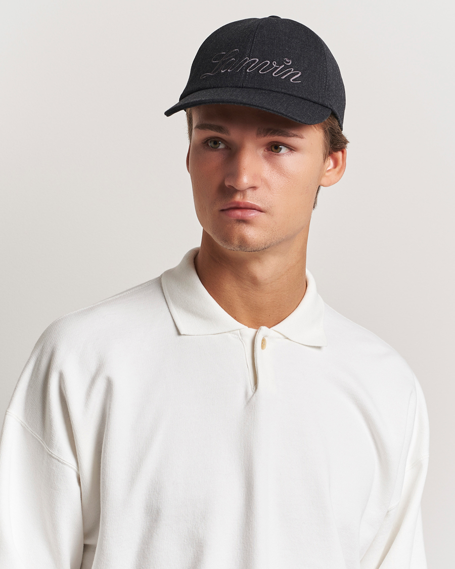 Homme | Lanvin Flannel Baseball Cap Anthracite | Lanvin | Flannel Baseball Cap Anthracite