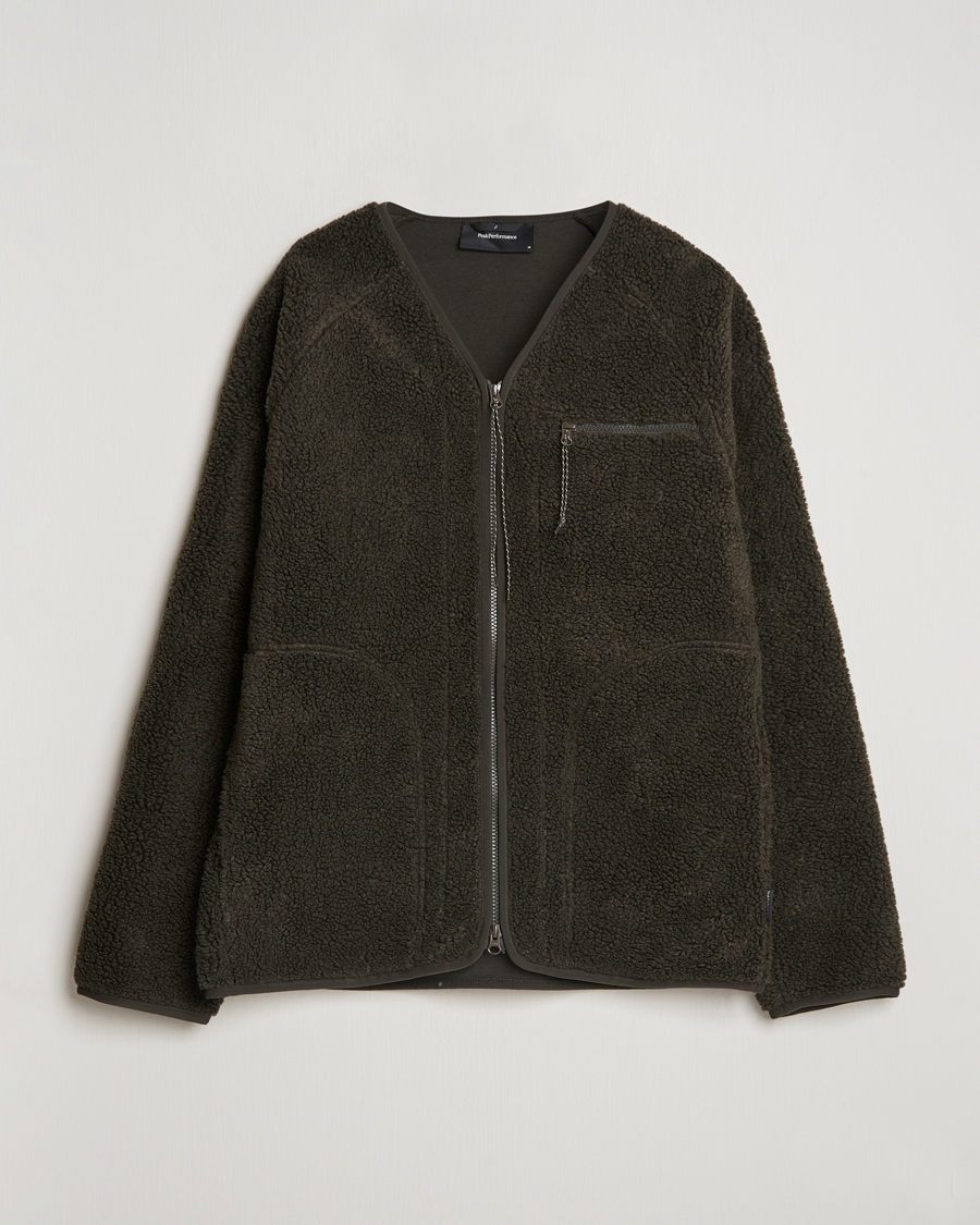 Homme | Pulls Et Tricots | Peak Performance | Heavy Pile Oversized Cardigan Olive Extreme