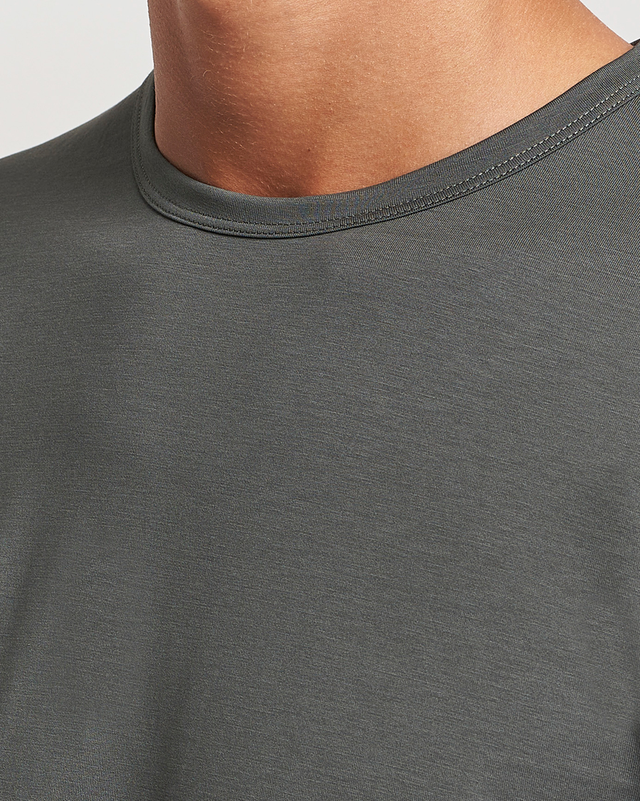 Heren | T-shirts | Sunspel | Crew Neck Q82 Cotton T-Shirt Drill Green