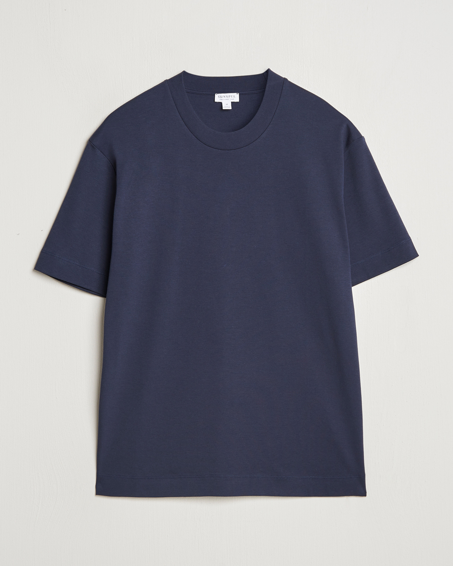 Heren | T-shirts | Sunspel | Heavy Weight Supima Cotton T-Shirt Navy
