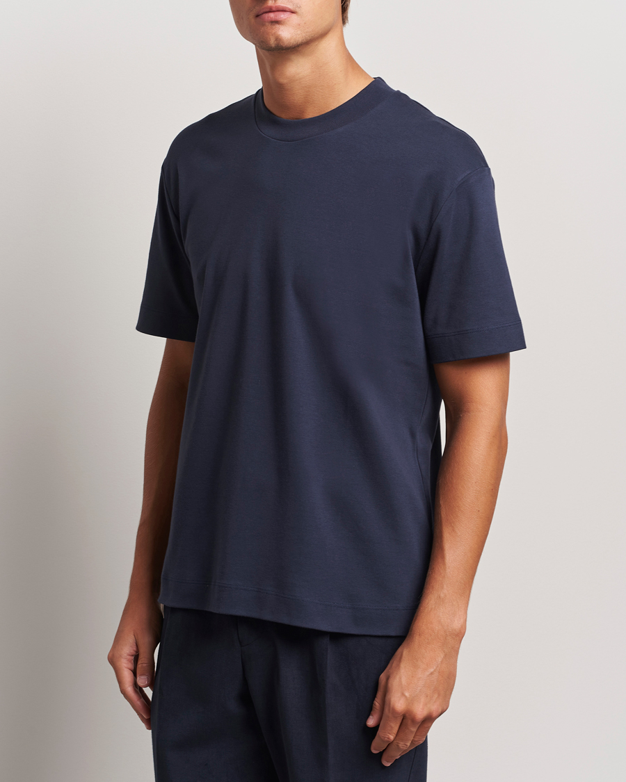 Heren | T-shirts | Sunspel | Heavy Weight Supima Cotton T-Shirt Navy