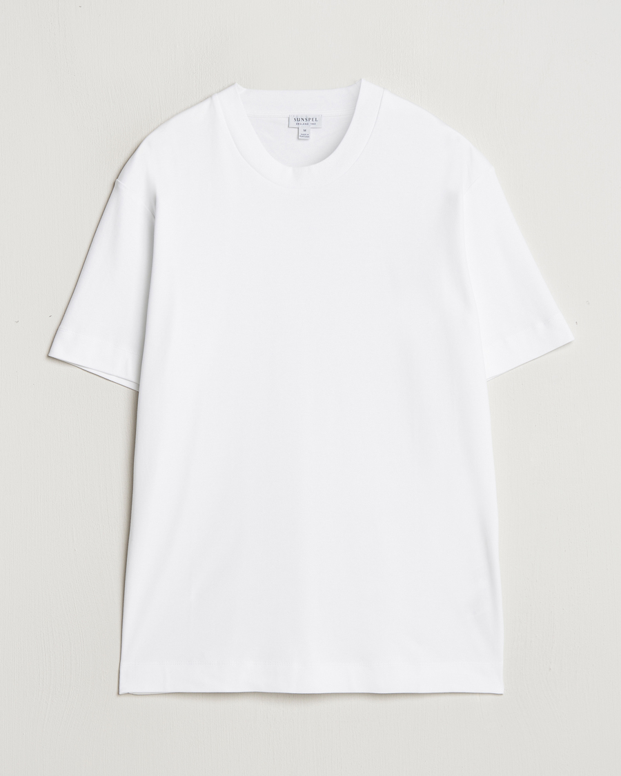 Heren | T-shirts | Sunspel | Heavy Weight Supima Cotton T-Shirt White