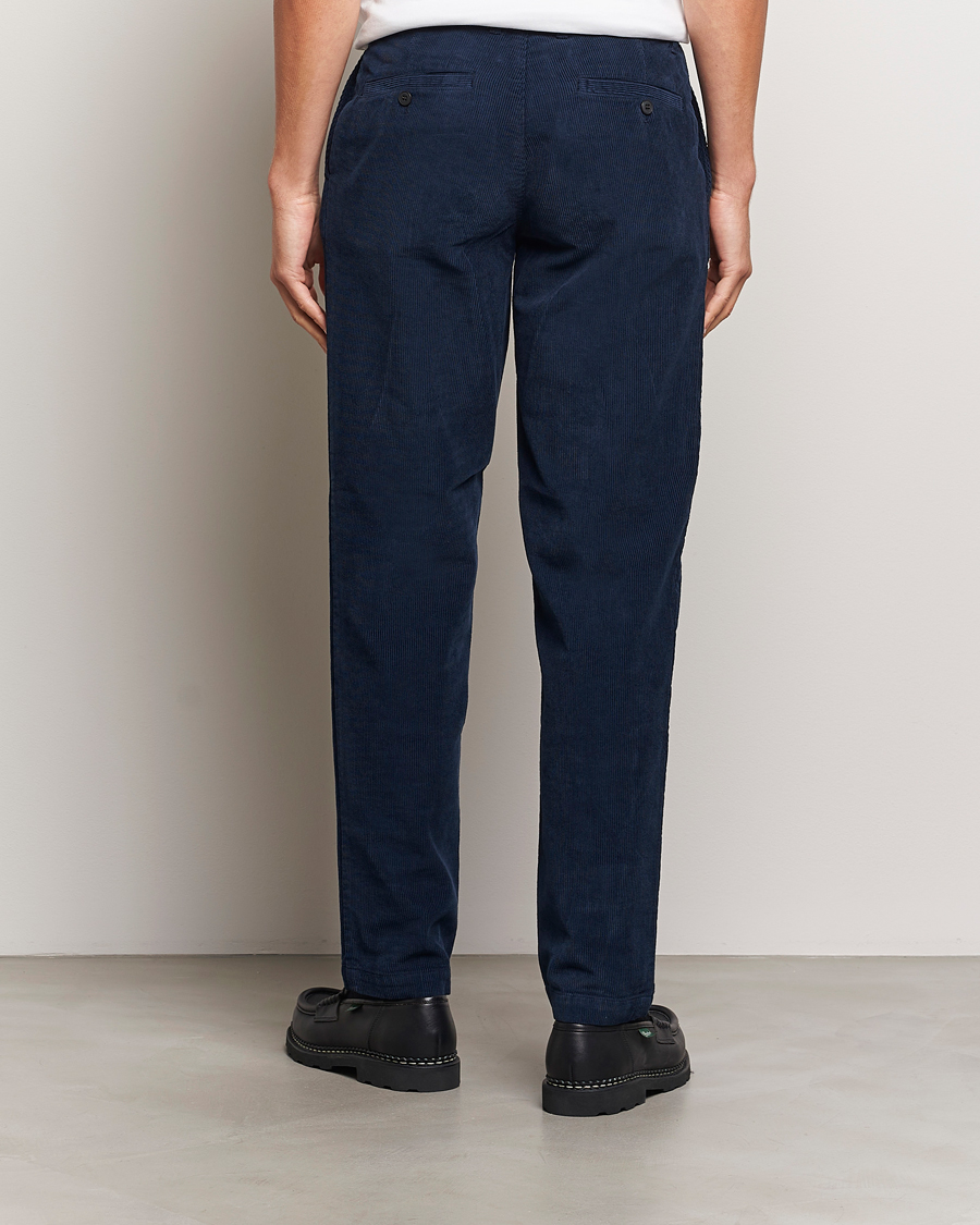 Heren | Broeken | Sunspel | Corduroy Chore Trousers Navy