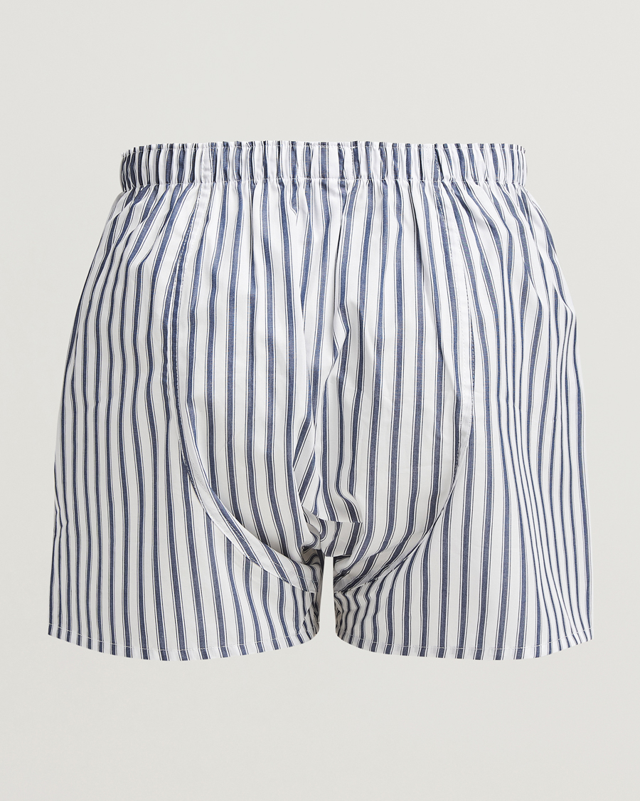Heren | Ondergoed | Sunspel | Cotton Stripe Boxer Broken Bar Stripe