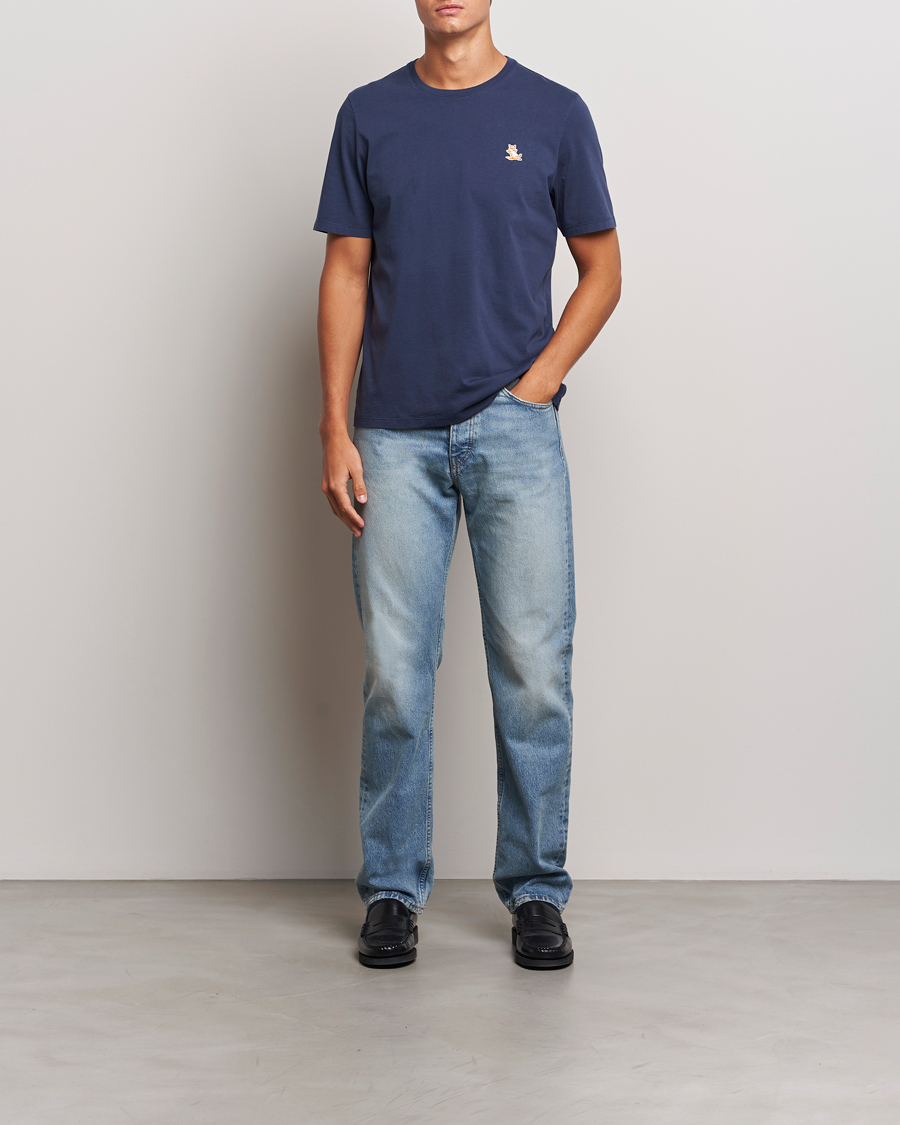 Heren | T-shirts | Maison Kitsuné | Chillax Fox T-Shirt Eclipse Blue