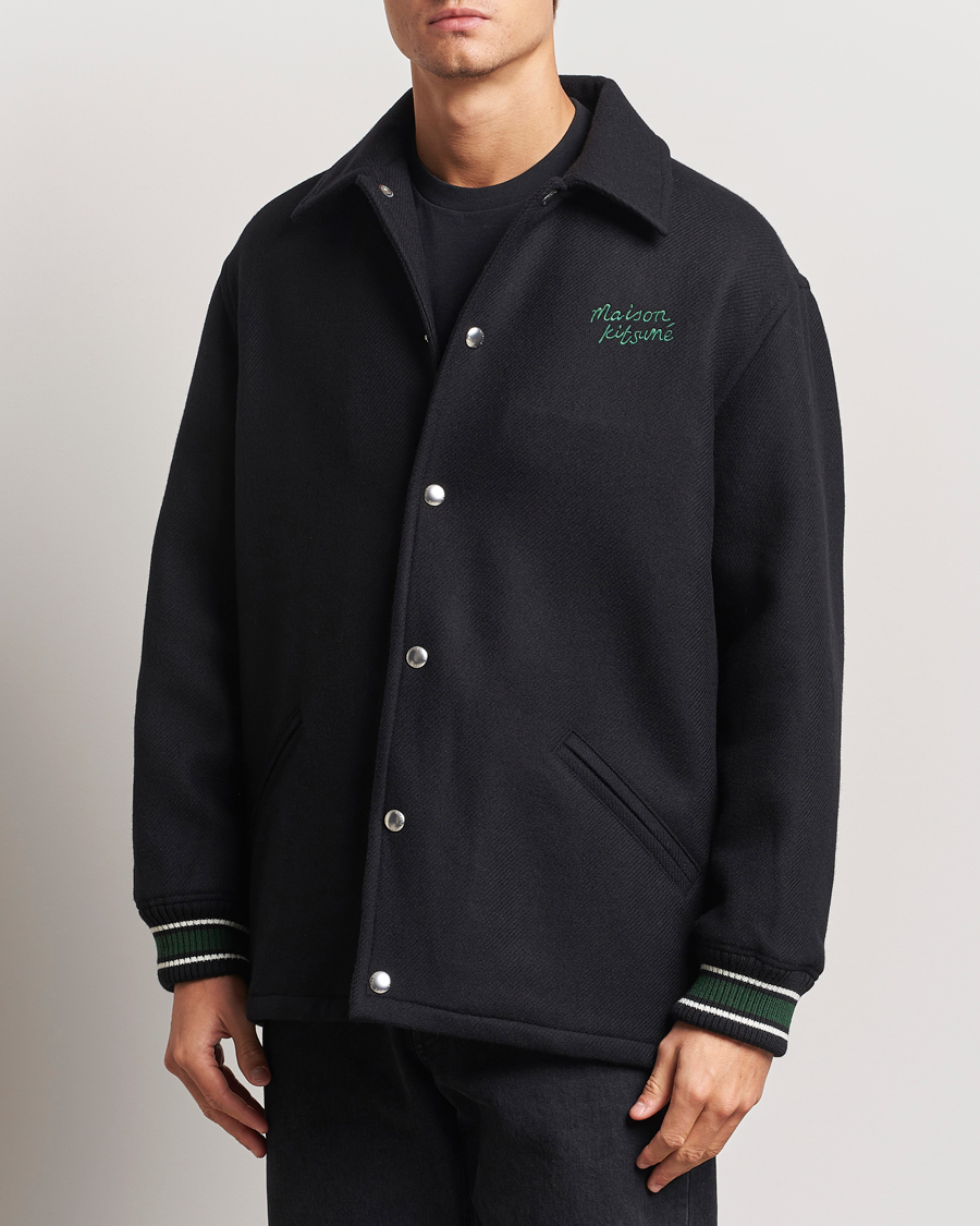 Homme | Manteaux Et Vestes | Maison Kitsuné | Varsity Jacket Black