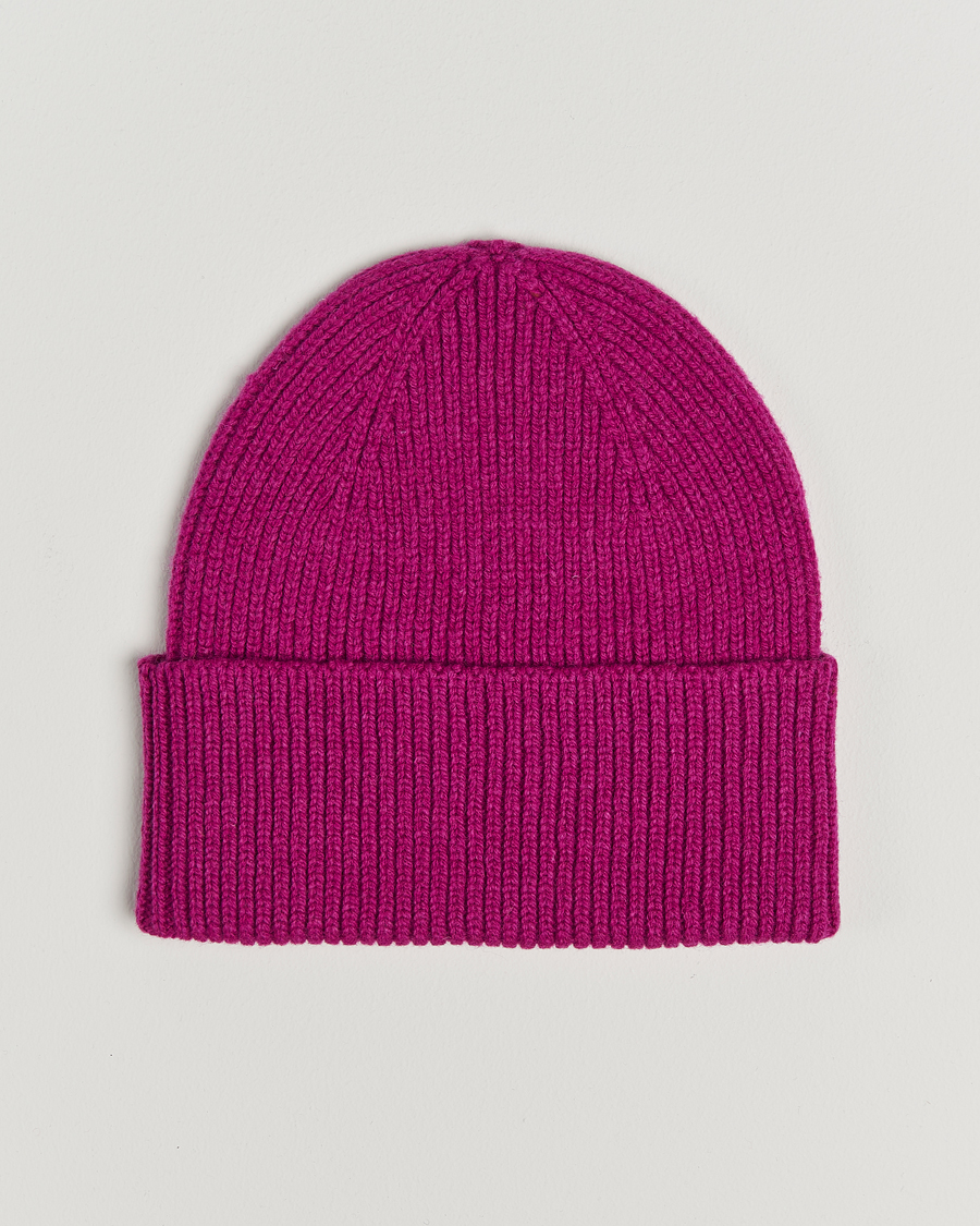 Heren | Colorful Standard Merino Wool Beanie Magenta Blaze | Colorful Standard | Merino Wool Beanie Magenta Blaze