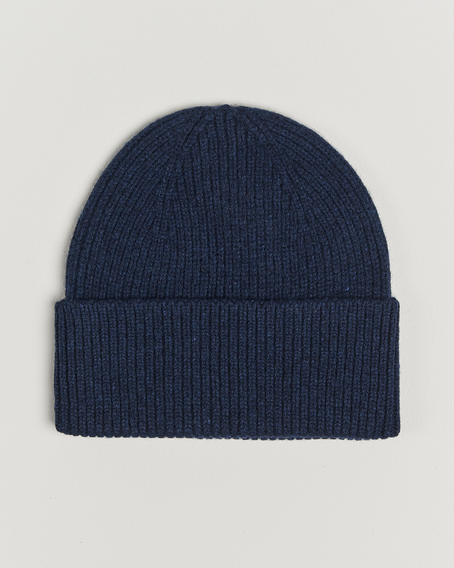 Homme | Bonnets | Colorful Standard | Merino Wool Beanie Marine Blue
